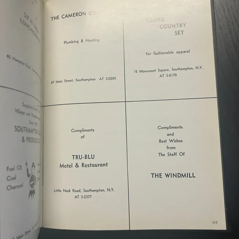 Sandpiper 1965 Southampton College of Long Island University Vol 1 Table Book